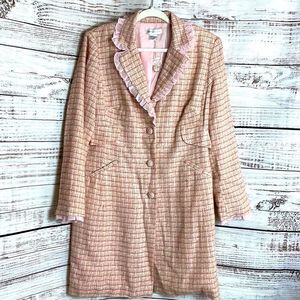 Newport news Tweed Ruffle hem long jacket and skirt set